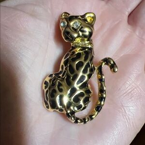 Vintage Leopard Cat Brooch Pin Cute!